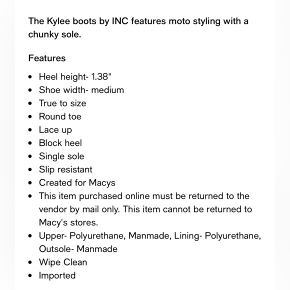 INC International Concepts Kids Black Combat Boots - Picture 2 of 4